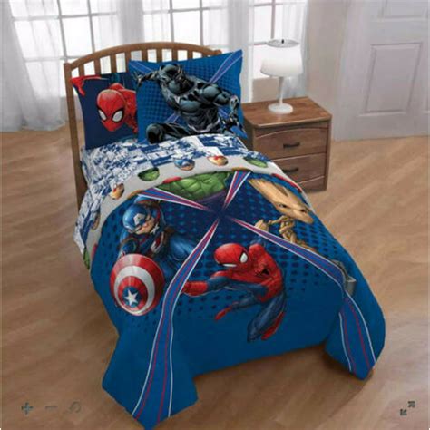 Avengers Marvel Comics Boys Twin Comforter And Sheet Set 4 Piece Bed In