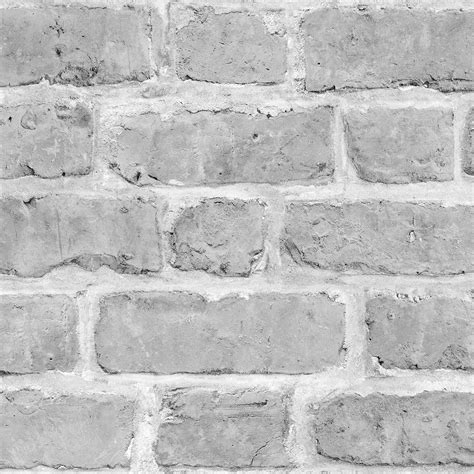 Grey Brick Wallpaper Grey Realistic Brick Faux Surface Industrial Urban