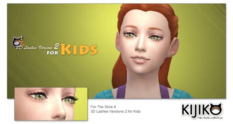 3d Lashes Version 2 For Kids By Kijik Sims 4 Nexus