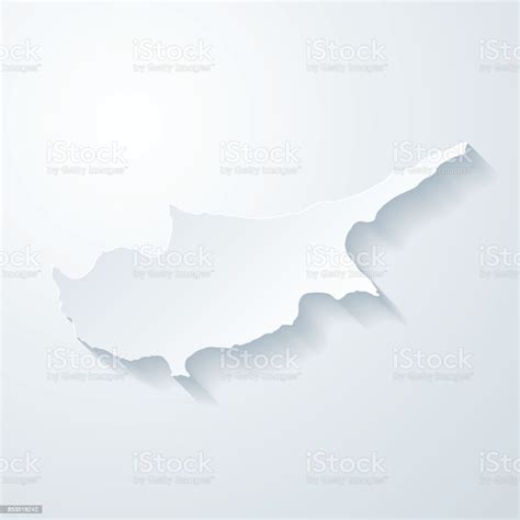 Peta Siprus Dengan Efek Potongan Kertas Pada Latar Belakang Kosong