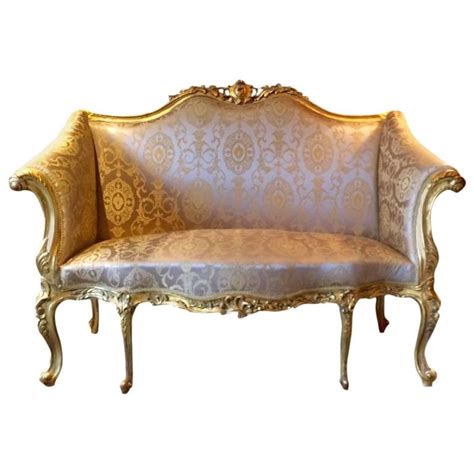French Louis Xv Style Rococo Salon Sofa Settee Gilded Two Seat At 1stdibs
