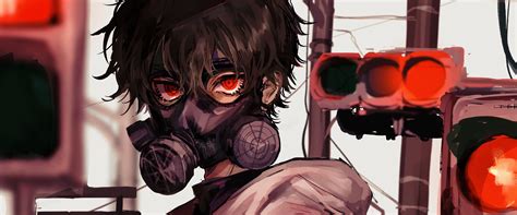 Anime Gas Mask Red Eye 4k 3840x2160 33 Wallpaper