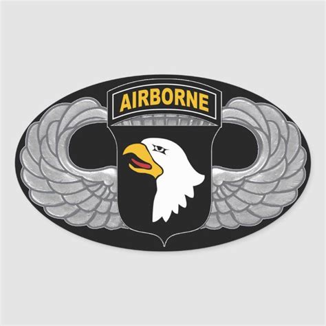 101st Airborne Division Screaming Eagles Oval Sticker In