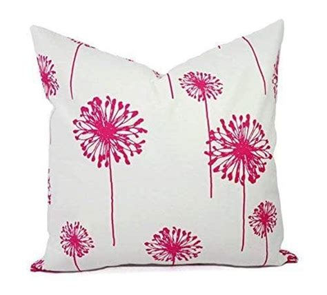 Bright Pink And White Throw Pillow Cover In Custom Sizes