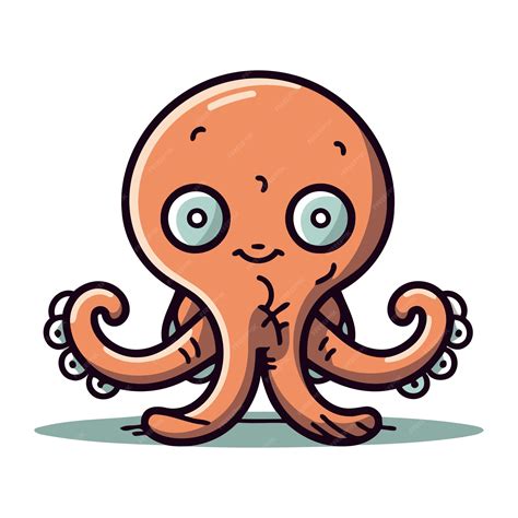 Premium Vector Octopus Cartoon Character Vector Illustration Of A