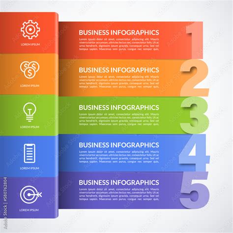 Infographic Template With 5 Steps Can Be Used For Web Design Diagram Chart Graph