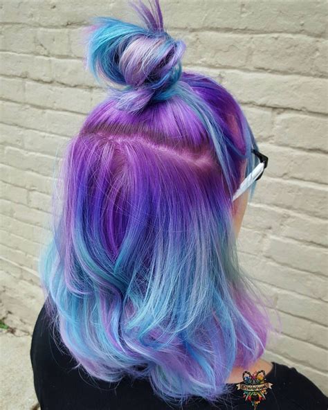 Purple Blue Ombré Hair Instagram Photo By Hairbykaseyoh