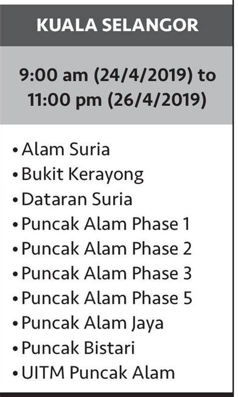 Water supply in kuala lumpur and gombak restored, says via www.thestar.com.my. SYABAS Water Disruption 2019: Full List Of Affected Areas Here