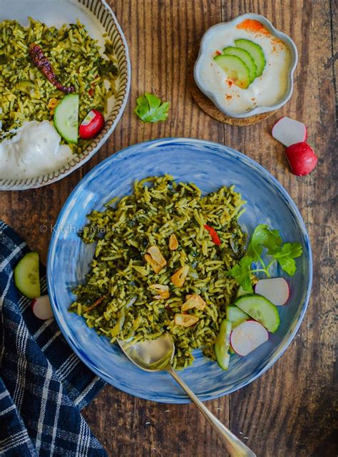 Palak Pulao Spinach Rice Kitchen Mai Recipe Healthy Rice