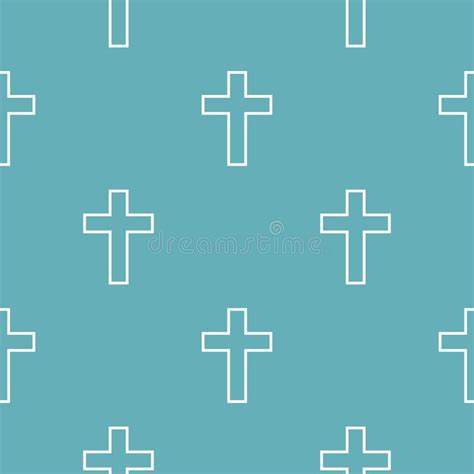 Catholic Cross Pattern Seamless Blue Stock Vector Illustration Of
