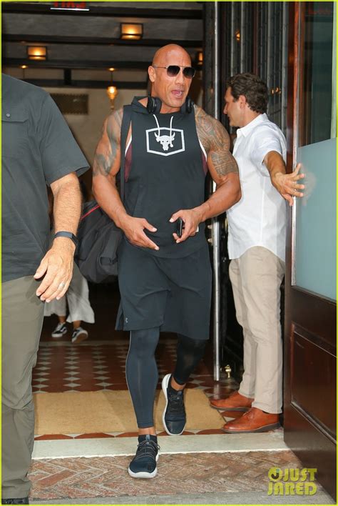 Dwayne Johnson Bares His Massive Biceps Heading To The Gym