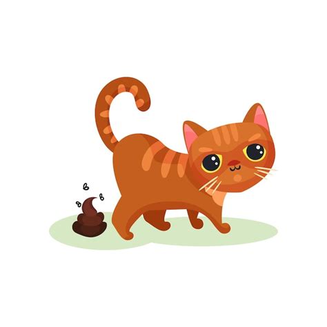 Premium Vector Naughty Kitten Pooping Mischievous Cute Little Cat