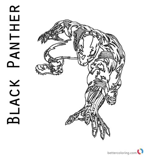 Cool Marvel Black Panther Drawing Coloring Page - Free Printable