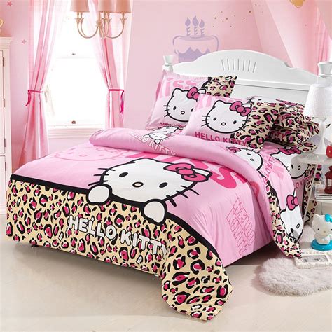 The bedding is made of a lovely soft 100% cotton. Queen Size Hello Kitty #9 Bedding Set Duvet Cover Pillow ...