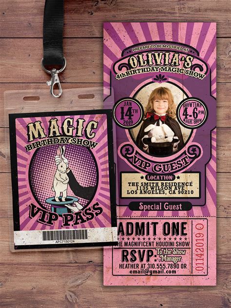 Magic Party Invitation Magic Birthday Invitation Magician Invitation Magic Show Invitation Magic ...