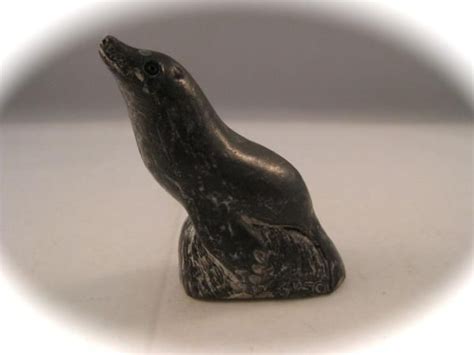 Wolf Original We Carved Soapstone Seal Carving Sculpture Figure