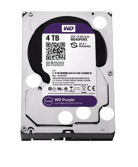 Wd Purple 4tb Hdd Surveillance Hard Disk Drive 5400 Rpm Class Sata 6 Gb