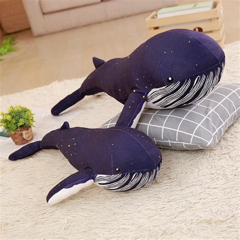 Cute Plush Blue Whale Doll Soft Stuffed Animal Cushion Sleeping Pillow