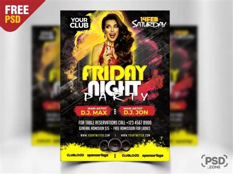 Friday Night Party Flyer Free Psd Psd Zone