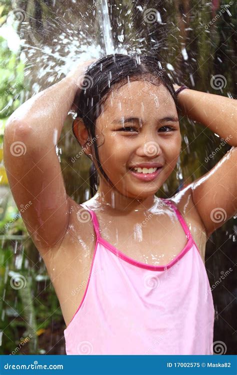 Girl In The Shower Stock Image Image Of Girl Happy