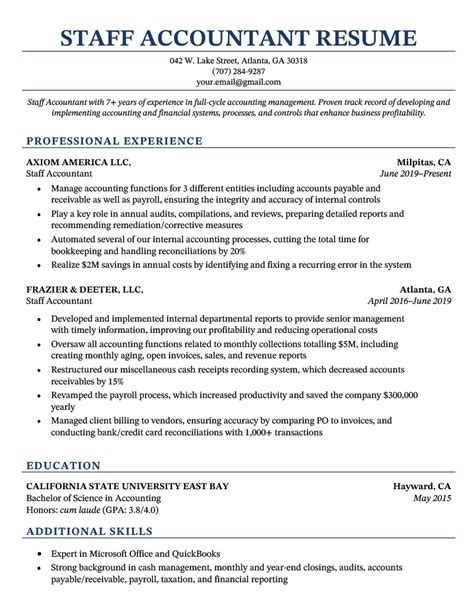 10 Accounting Resume Examples And Writing Tips