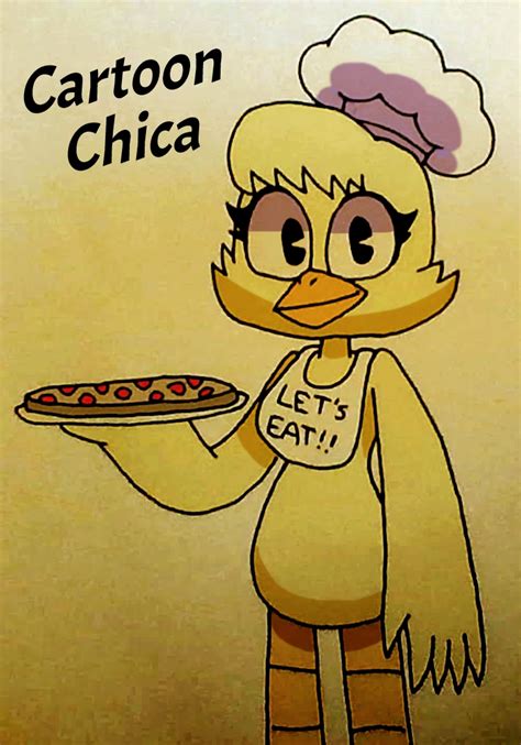 Cartoon Chica From Hotdiggedydemons Fazbear And Friends 💕🐤🍕 R