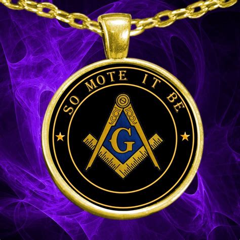 Masonic Necklace So Mote It Be Freemason Smib Symbol Motto Etsy
