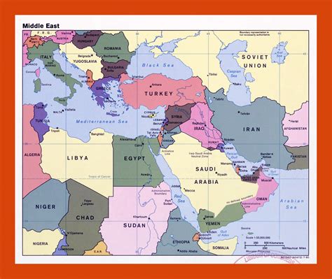 Political Map Of The Middle East 1990 Maps Of The Middle East Maps Of Asia  Map