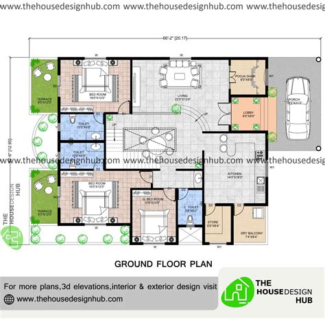 47 X 42 Ft 3 Bhk Floor Plan In 1800 Sq Ft The House Design Hub