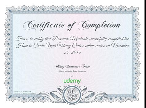 Completion Certificate For How To Create Your Udemy Course