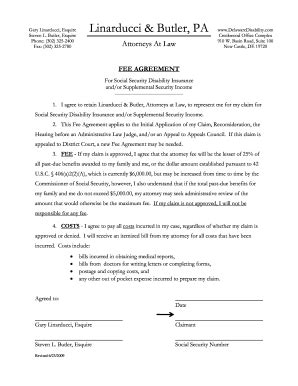 This finder's fee agreement contains the entire agreement of the parties with respect to the subject matter hereof and supersedes and cancels all the fee calculation in this agreement would be modified at hrco's discretion. Social Security Disability Fee Agreement Form - Fill ...
