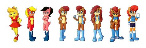 Evolution Of Sally Acorn Sonic The Hedgehog Fan Art 43396196 Fanpop
