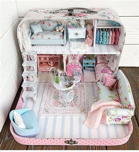 Fabric Doll House Mini Doll House Toy House Diy Doll Suitcase