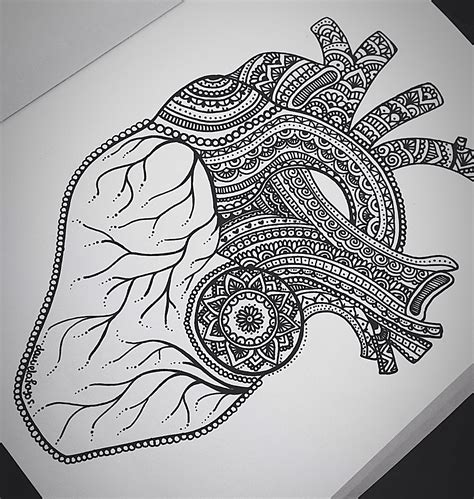 Zentangle Heart Drawing Heart Daniela Hoyos Art Doodle Sanatı
