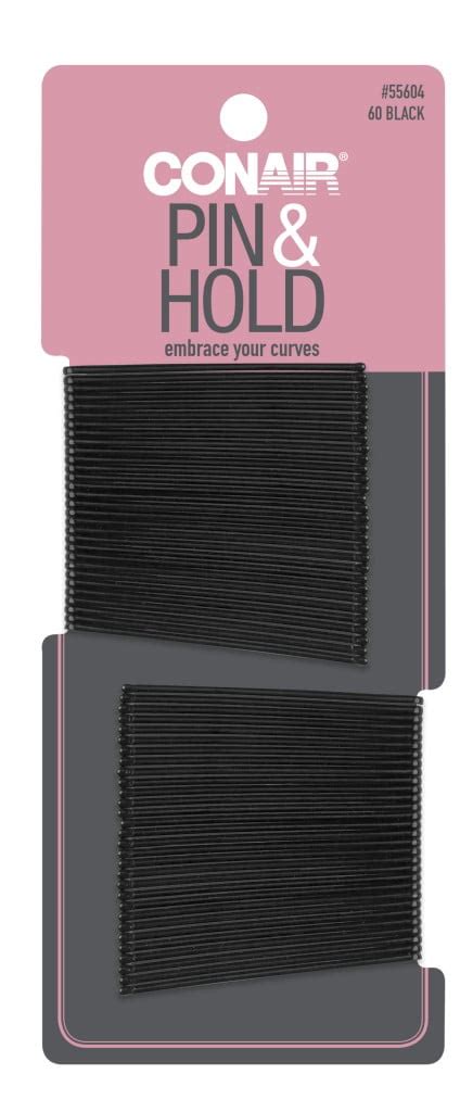 Conair Pin And Hold Classic Bobby Pins Black 60 Ct