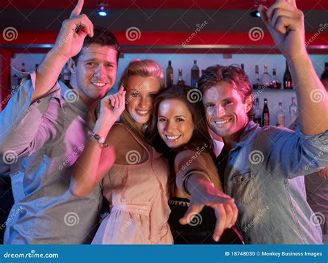Group Of Young People Having Fun In Busy Bar Stock Photo Image 18748030