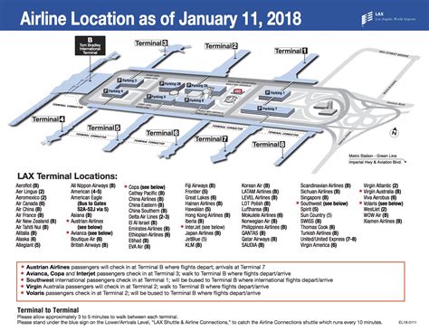 Lax Terminal Map With Airlines Getting Around La