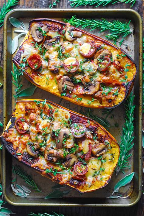 Italian Sausage Stuffed Spaghetti Squash With Spinach Tomatoes And