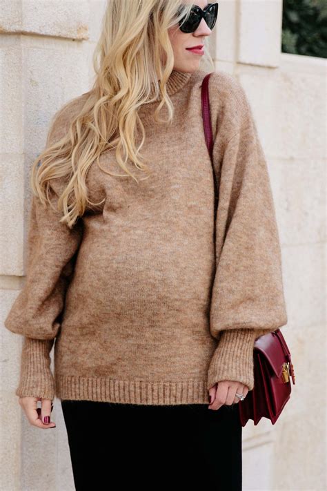 Shelley golden personal branding image consultant. Slouchy Camel Sweater with Maternity Pencil Skirt & Sock ...