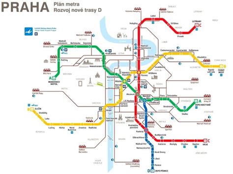 Mapa metra D Praha názvy stanic Mapy metra Metro