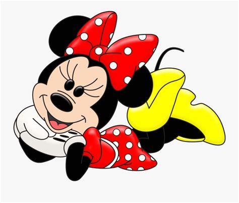 Red Minnie Mouse Png Clipart Png Download Minnie Mouse Laying Down