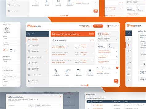 An Orange And White Website Design With Multiple Sections For The User