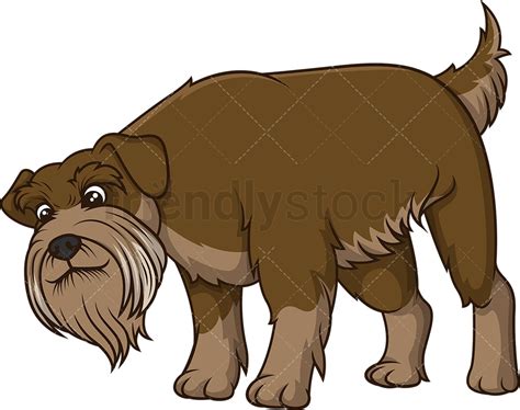 Gray Schnauzer Walking Cartoon Clipart Vector Friendlystock