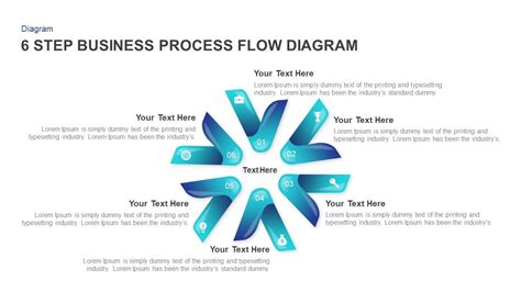 6 Step Business Process Flow Diagram Template For Powerpoint And Keynote