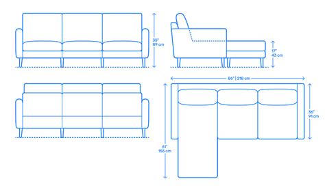 Burrow Nomad Chaise Sofa Dimensions Drawings Com