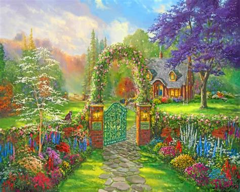 Thomas Kinkade Hummingbird Cottage Paint By Number Paint By Numbers Uk