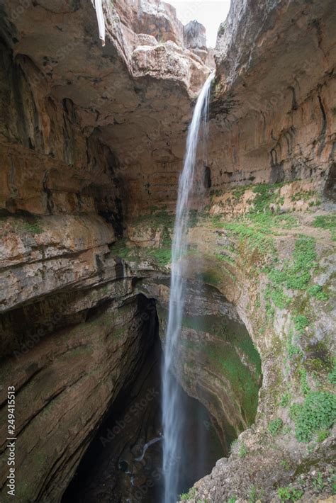 Balou Balaa Waterfall Baatara Gorge Waterfall Tannourine Lebanon