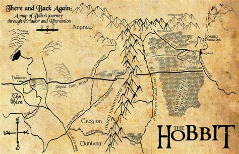 Bilbos Map From The Hobbit Illustration Middle Earth Etsy