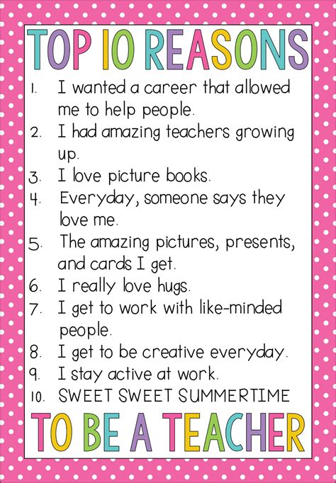 My Silly Firsties: Top 10 Reasons I Became A Teacher