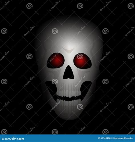 Skull With Red Eyes Stock Vector Illustration Of Nightmare 61140180